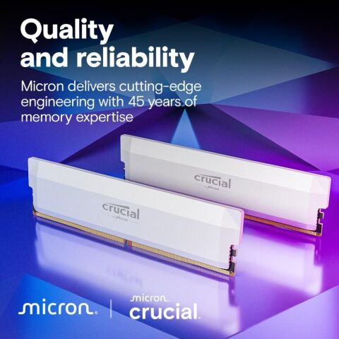 Модуль памяти для компьютера DDR5 16GB 6000 MHz Pro Overclocking White Micron (CP16G60C36U5W) - Нулевой остаток (Feed) - Нулевой остаток (Feed)