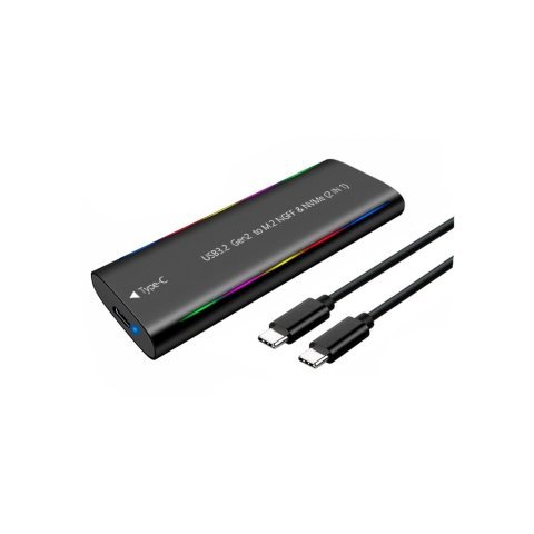Карман внешний Dynamode M.2 SSD NVMe/SATA combo USB3.2 GEN2 Type-C aluminium black (DM-CAD-SSD10) - Нулевой остаток (Feed) - Нулевой остаток (Feed)