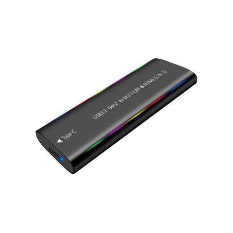 Карман внешний Dynamode M.2 SSD NVMe/SATA combo USB3.2 GEN2 Type-C aluminium black (DM-CAD-SSD10) - Нулевой остаток (Feed) - Нулевой остаток (Feed)