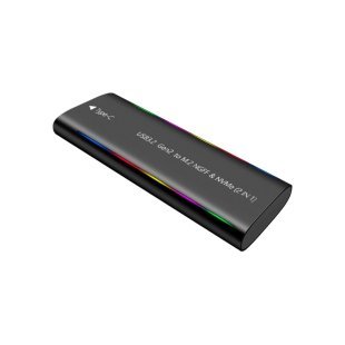 Карман внешний Dynamode M.2 SSD NVMe/SATA combo USB3.2 GEN2 Type-C aluminium black (DM-CAD-SSD10)