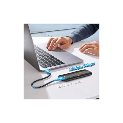 Карман внешний Dynamode M.2 SSD NVMe/SATA combo USB3.2 GEN2 Type-C aluminium black (DM-CAD-SSD10) - Нулевой остаток (Feed) - Нулевой остаток (Feed)