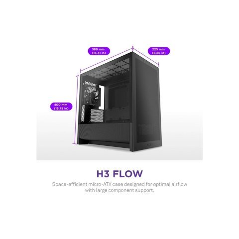 Корпус NZXT H3 Flow All Black (CC-H31FB-01) - Нулевой остаток (Feed)  - Нулевой остаток (Feed)