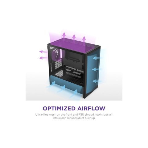 Корпус NZXT H3 Flow All Black (CC-H31FB-01) - Нулевой остаток (Feed)  - Нулевой остаток (Feed)