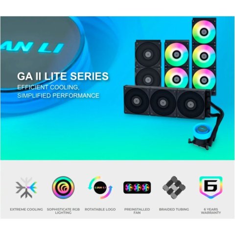 Система жидкостного охлаждения Lian Li GA II Lite 360P, Black (G89.GA2L36PB.00) - Системы водного охлаждения  - Системы водного охлаждения
