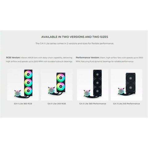 Система жидкостного охлаждения Lian Li GA II Lite 360P, Black (G89.GA2L36PB.00) - Системы водного охлаждения  - Системы водного охлаждения