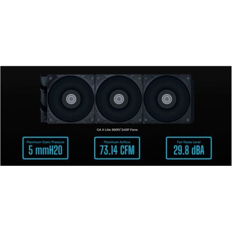 Система жидкостного охлаждения Lian Li GA II Lite 360P, Black (G89.GA2L36PB.00) - Системы водного охлаждения  - Системы водного охлаждения