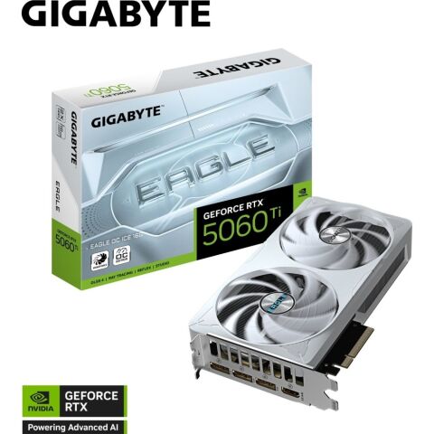Видеокарта GIGABYTE GeForce RTX5060Ti 16Gb EAGLE OC ICE (GV-N506TEAGLEOC ICE-16GD) - Нулевой остаток (Feed)  - Нулевой остаток (Feed) 