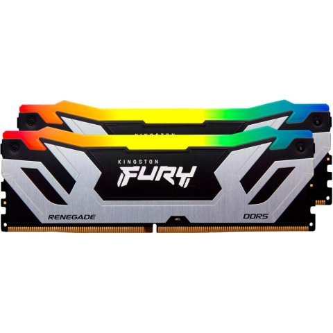 Модуль памяти для компьютера DDR5 48GB 8400 MHz Renegade RGB Silver XMP Kingston Fury (ex.HyperX) (KF584CU40RSAK2-48) - Нулевой остаток (Feed)  - Нулевой остаток (Feed)