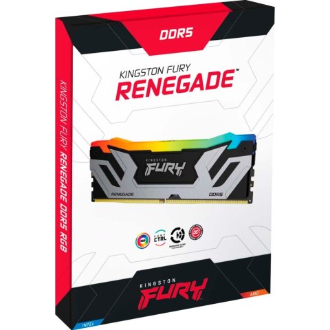 Модуль памяти для компьютера DDR5 48GB 8400 MHz Renegade RGB Silver XMP Kingston Fury (ex.HyperX) (KF584CU40RSAK2-48) - Нулевой остаток (Feed)  - Нулевой остаток (Feed)