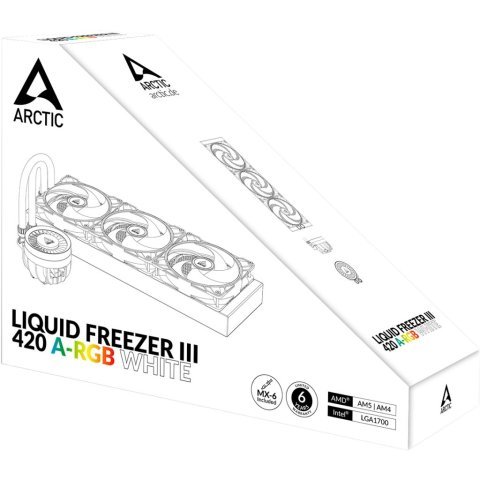 Система жидкостного охлаждения Arctic Liquid Freezer III - 420 A-RGB White (ACFRE00153A) - Нулевой остаток (Feed)  - Нулевой остаток (Feed) 