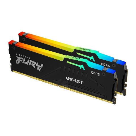Модуль памяти для компьютера DDR5 32GB (2x16GB) 5600 MHz Beast RGB AM5 Black Kingston Fury (ex.HyperX) (KF556C36BBEAK2-32) - Нулевой остаток (Feed) - Нулевой остаток (Feed)