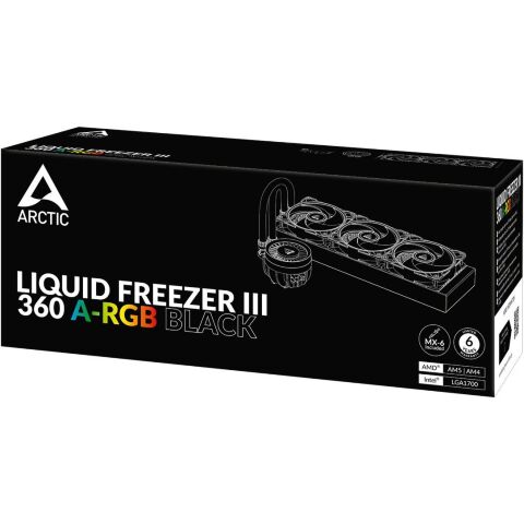 Система жидкостного охлаждения Arctic Liquid Freezer III - 360 A-RGB Black (ACFRE00144A) - Нулевой остаток (Feed)  - Нулевой остаток (Feed) 
