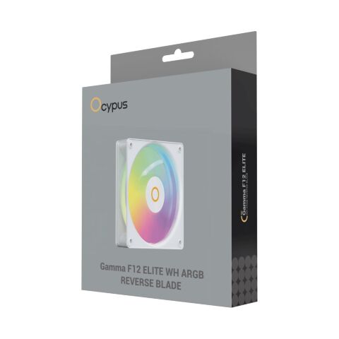 Кулер для корпуса OCYPUS GAMMA F12 ELITE WH ARGB REVERSE BLADE (GAMMA-F12-WH1AM01E-GL) - Вентиляторы к корпусам - Вентиляторы к корпусам