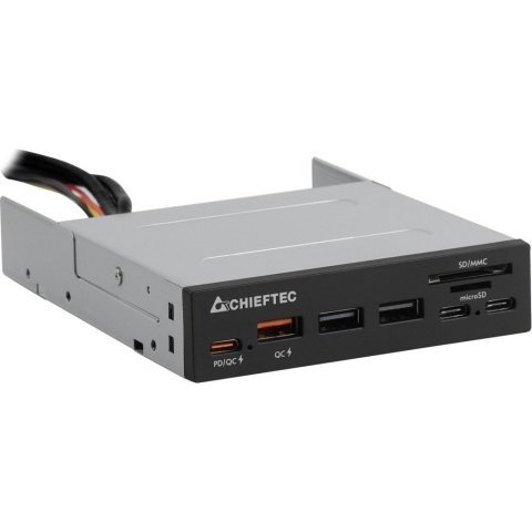 Считыватель флеш-карт Chieftec 3.5" 2xUSB3.2/2xType-C/1xPD3.0/1xQC3.0 USB (CRD-908H) - Нулевой остаток (Feed)  - Нулевой остаток (Feed) 