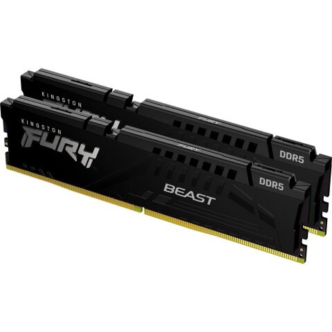 Модуль памяти для компьютера DDR5 16GB (2x8GB) 5200 MHz FURY Beast Black Kingston Fury (ex.HyperX) (KF552C40BBK2-16) - Нулевой остаток (Feed) - Нулевой остаток (Feed)