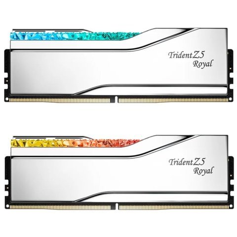 Модуль памяти для компьютера DDR5 32GB (2x16GB) 7600 MHz Trident Z5 Royal Silver G.Skill (F5-7600J3646G16GX2-TR5S) - Нулевой остаток (Feed)  - Нулевой остаток (Feed)
