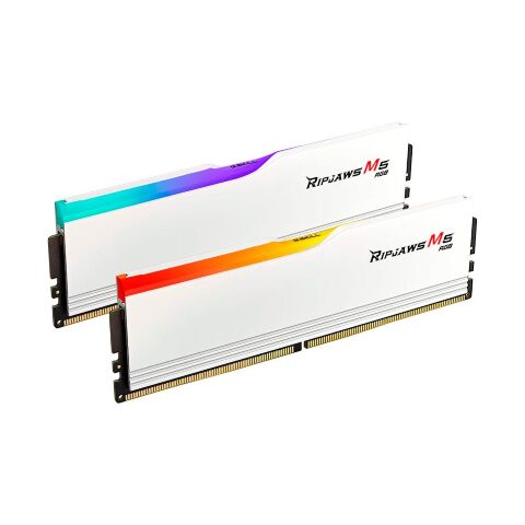 Модуль памяти для компьютера DDR5 64GB (2x32GB) 6400 MHz Ripjaws M5 RGB Matte White G.Skill (F5-6400J3239G32GX2-RM5RW) - Модули памяти для компьютера  - Модули памяти для компьютера 