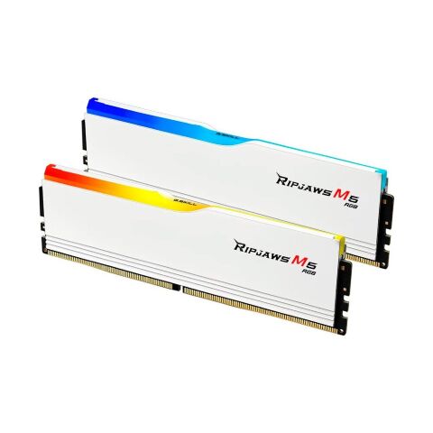 Модуль памяти для компьютера DDR5 64GB (2x32GB) 6400 MHz Ripjaws M5 RGB Matte White G.Skill (F5-6400J3239G32GX2-RM5RW) - Модули памяти для компьютера  - Модули памяти для компьютера 