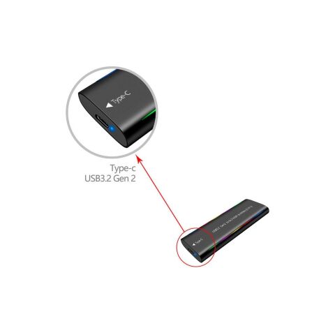 Карман внешний Dynamode M.2 SSD NVMe/SATA combo USB3.2 GEN2 Type-C aluminium black (DM-CAD-SSD10) - Нулевой остаток (Feed)  - Нулевой остаток (Feed) 