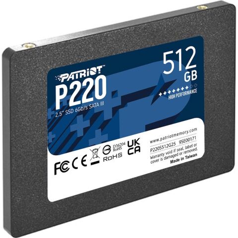 Накопитель SSD 2.5" 512GB Patriot (P220S512G25) - Внутренние SSD  - Внутренние SSD 