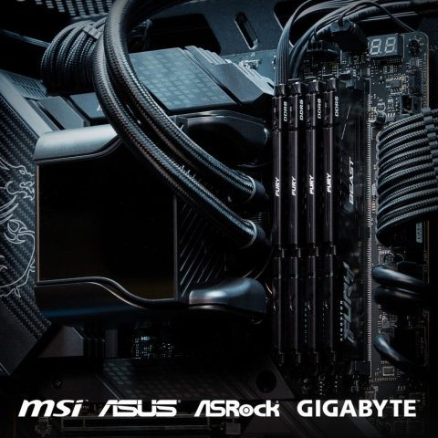 Модуль памяти для компьютера DDR5 16GB (2x8GB) 5600 MHz Beast Kingston Fury (ex.HyperX) (KF556C36BBEK2-16) - Нулевой остаток (Feed) - Нулевой остаток (Feed)