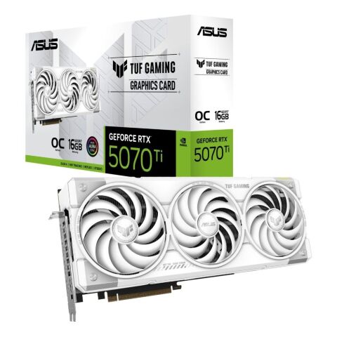 Видеокарта ASUS GeForce RTX5070 Ti 16GB TUF OC WHITE GAMING (TUF-RTX5070TI-O16G-WHITE-GAMING) - Нулевой остаток (Feed) - Нулевой остаток (Feed)