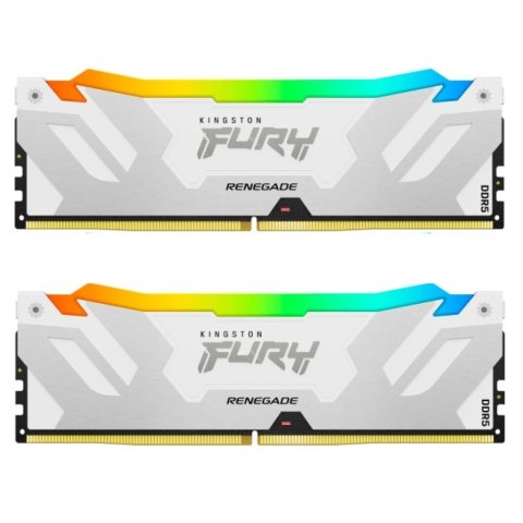 Модуль памяти для компьютера DDR5 48GB (2x24GB) 8400 MHz Renegade RGB White/Silver Kingston Fury (ex.HyperX) (KF584CU40RWAK2-48) - Нулевой остаток (Feed)  - Нулевой остаток (Feed) 