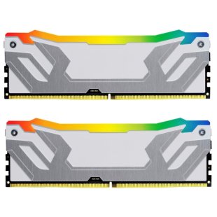 Модуль памяти для компьютера DDR5 48GB (2x24GB) 8400 MHz Renegade RGB White/Silver Kingston Fury (ex.HyperX) (KF584CU40RWAK2-48)
