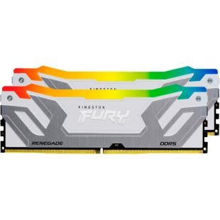 Модуль памяти для компьютера DDR5 48GB (2x24GB) 8400 MHz Renegade RGB White/Silver Kingston Fury (ex.HyperX) (KF584CU40RWAK2-48)