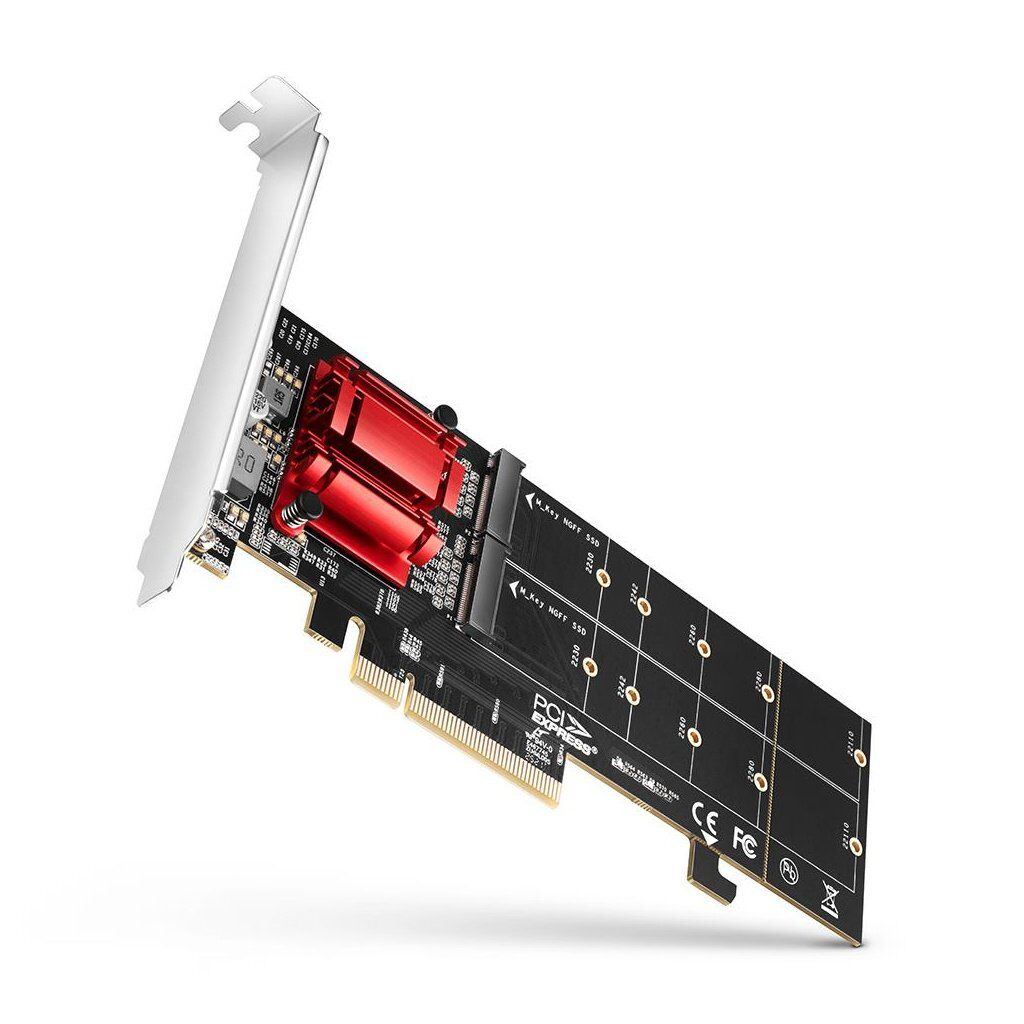 Контроллер AXAGON PCIe to 2xNVMe M.2 controller (PCEM2-ND)