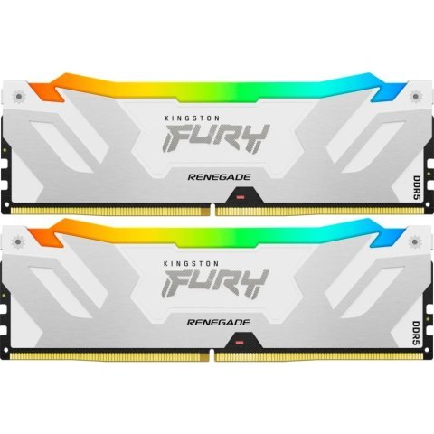 Модуль памяти для компьютера DDR5 32GB (2x16GB) 8000 MHz Renegade RGB White XMP Kingston Fury (ex.HyperX) (KF580C38RWAK2-32) - Нулевой остаток (Feed)  - Нулевой остаток (Feed)