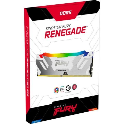 Модуль памяти для компьютера DDR5 32GB (2x16GB) 8000 MHz Renegade RGB White XMP Kingston Fury (ex.HyperX) (KF580C38RWAK2-32) - Нулевой остаток (Feed)  - Нулевой остаток (Feed)