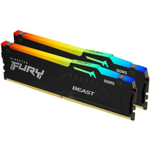 Модуль памяти для компьютера DDR5 64GB (2x32GB) 5200 MHz Beast RGB EXPO Kingston Fury (ex.HyperX) (KF552C36BBEAK2-64) - Нулевой остаток (Feed)  - Нулевой остаток (Feed) 