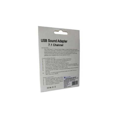 Звуковая плата Dynamode USB 8(7.1) каналов 3D RTL (USB-SOUND7-WHITE) - Звуковые платы - Звуковые платы
