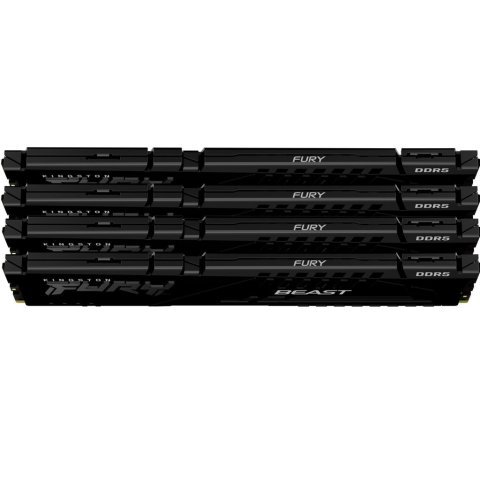 Модуль памяти для компьютера DDR5 128GB (4x32GB) 5600 MHz Beast Black XMP Kingston Fury (ex.HyperX) (KF556C40BBK4-128) - Нулевой остаток (Feed)  - Нулевой остаток (Feed) 
