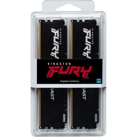 Модуль памяти для компьютера DDR5 128GB (4x32GB) 5600 MHz Beast Black XMP Kingston Fury (ex.HyperX) (KF556C40BBK4-128) - Нулевой остаток (Feed)  - Нулевой остаток (Feed) 