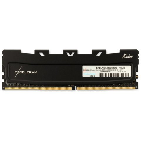 Модуль памяти для компьютера DDR4 16GB 2666 MHz Black Kudos eXceleram (EKBLACK4162619C) - Нулевой остаток (Feed) - Нулевой остаток (Feed)