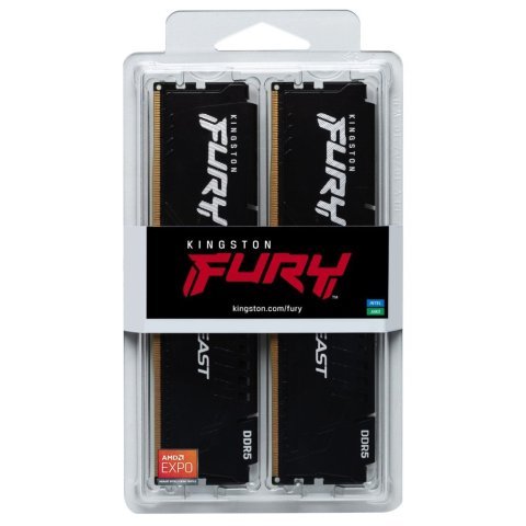 Модуль памяти для компьютера DDR5 16GB (2x8GB) 6000 MHz Beast Kingston Fury (ex.HyperX) (KF560C36BBEK2-16) - Нулевой остаток (Feed) - Нулевой остаток (Feed)