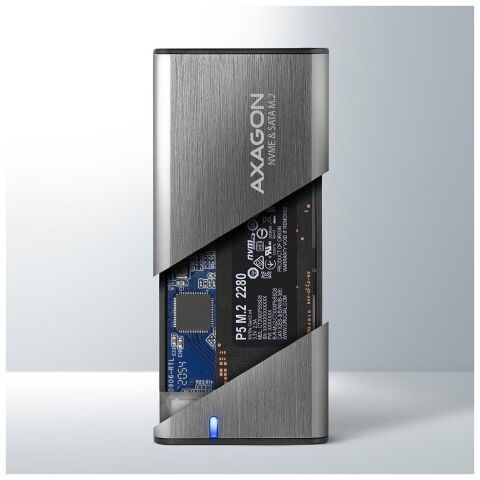 Карман внешний AXAGON USB-C 3.2 Gen 2 metal box for M.2 NVMe & SATA SSD SuperSpeed (EEM2-SG2) - Нулевой остаток (Feed)  - Нулевой остаток (Feed) 