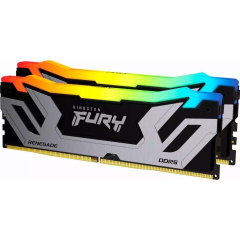 Модуль памяти для компьютера DDR5 48GB 8400 MHz Renegade RGB Silver XMP Kingston Fury (ex.HyperX) (KF584CU40RSAK2-48) - Модули памяти для компьютера  - Модули памяти для компьютера 