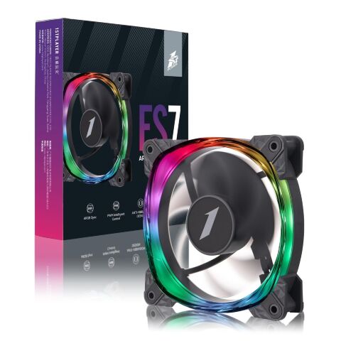 Кулер для корпуса 1stPlayer FS7 Black (FS7-BK-1IN1) - Нулевой остаток (Feed) - Нулевой остаток (Feed)