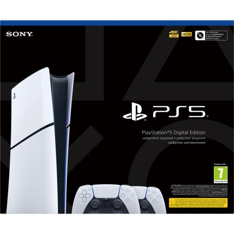 Игровая консоль Sony Playstation 5 Slim (2 геймпади Dualsense) Digital Edition (1000042066) - Нулевой остаток (Feed)  - Нулевой остаток (Feed)