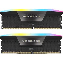 Модуль памяти для компьютера DDR5 32GB (2x16GB) 6000 MHz Vengeance RGB Black Corsair (CMH32GX5M2B6000C30)