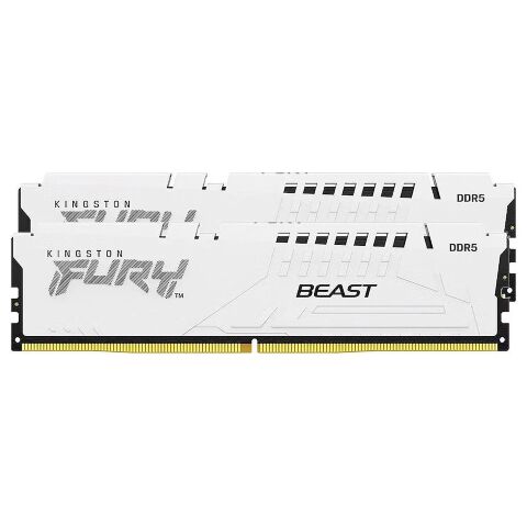 Модуль памяти для компьютера DDR5 32GB (2x16GB) 5600 MHz FURY Beast White Kingston Fury (ex.HyperX) (KF556C40BWK2-32) - Нулевой остаток (Feed) - Нулевой остаток (Feed)