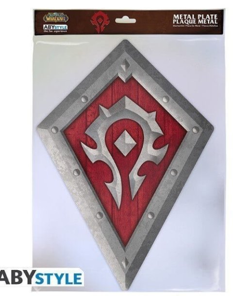 Табличка металлическая Blizzard World of Warcraft Horde Shield Варкрафт Орда 35x25 см -   -