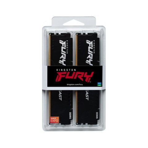 Модуль памяти для компьютера DDR5 64GB (2x32GB) 5600 MHz Fury Beast Black Kingston Fury (ex.HyperX) (KF556C36BBE2K2-64) - Нулевой остаток (Feed)  - Нулевой остаток (Feed)