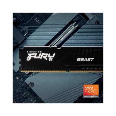 Модуль памяти для компьютера DDR5 64GB (2x32GB) 5600 MHz Fury Beast Black Kingston Fury (ex.HyperX) (KF556C36BBE2K2-64) - Нулевой остаток (Feed)  - Нулевой остаток (Feed)