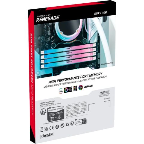 Модуль памяти для компьютера DDR5 32GB (2x16GB) 8000 MHz Renegade RGB White XMP Kingston Fury (ex.HyperX) (KF580C38RWAK2-32) - Модули памяти для компьютера - Модули памяти для компьютера