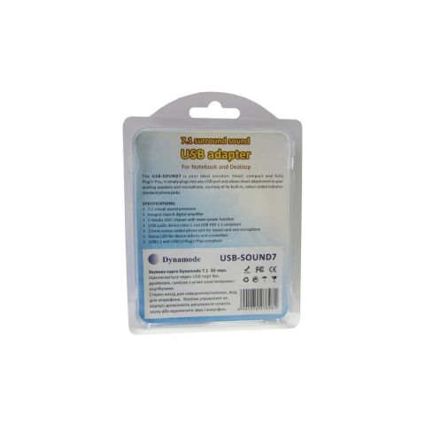 Звуковая плата Dynamode C-Media 108 USB 8(7.1) каналов 3D RTL (USB-SOUND7) - Нулевой остаток (Feed) - Нулевой остаток (Feed)