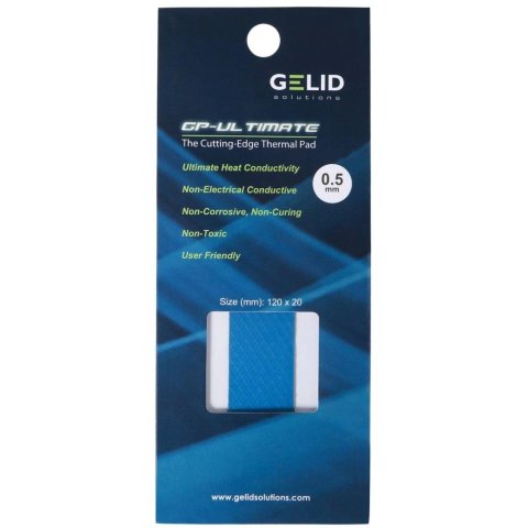Термопрокладка Gelid Solutions GP-Ultimate Thermal Pad 120x20x0.5 mm (TP-GP04-R-A) - Акссесуары к системам охлаждения  - Акссесуары к системам охлаждения 